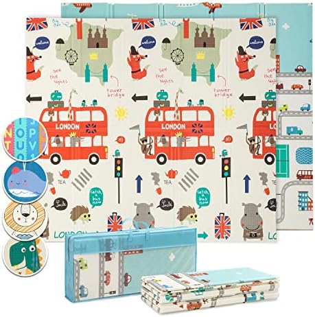 Babify Alfombra de Juegos para bebés espesor 1 cm, plegable, antideslizante, ext...
