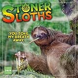  Stoner Sloths Calendrier mural 2025, 16 mois, humour et bande dessinée, 30,5 x 30,5 cm