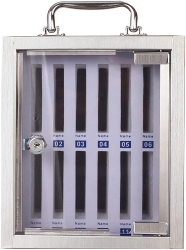 School Storage Box Cell Phone Storage Cabinet Safe Deposit Box Storage Box Transparent Cell Phone Case 48/60 Holes,Silver-12