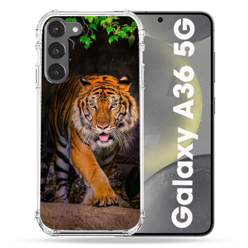 Coque Samsung Galaxy A36 5G Cokitec antichoc et étui de protection rigide motif tigre jungle
