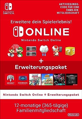 Nintendo Switch Online + Erweiterungspaket (Familienmitgliedschaft) - Standard | Nintendo Switch - Download Code