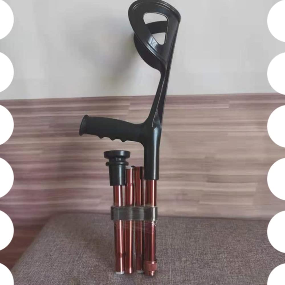 KADEUX Muletas De Codo Plegables Bastones para Adultos, Muleta De Antebrazo Ajustable De Altura De 5 Niveles, Muleta Axilar Ergonómica De Aluminio, Bastones Portátiles (Color : Brown)
