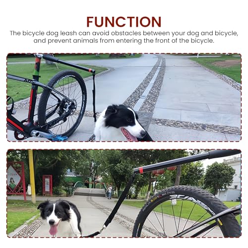Fahrradleine für Hunde, Hände frei Fahrrad-Hundeleine, Zugkraftleine mit Stoßfeder und Abstandhalter, Einfache Installation und Demontage, Fahrrad hundeleine zum Laufen, Joggen, Wandern