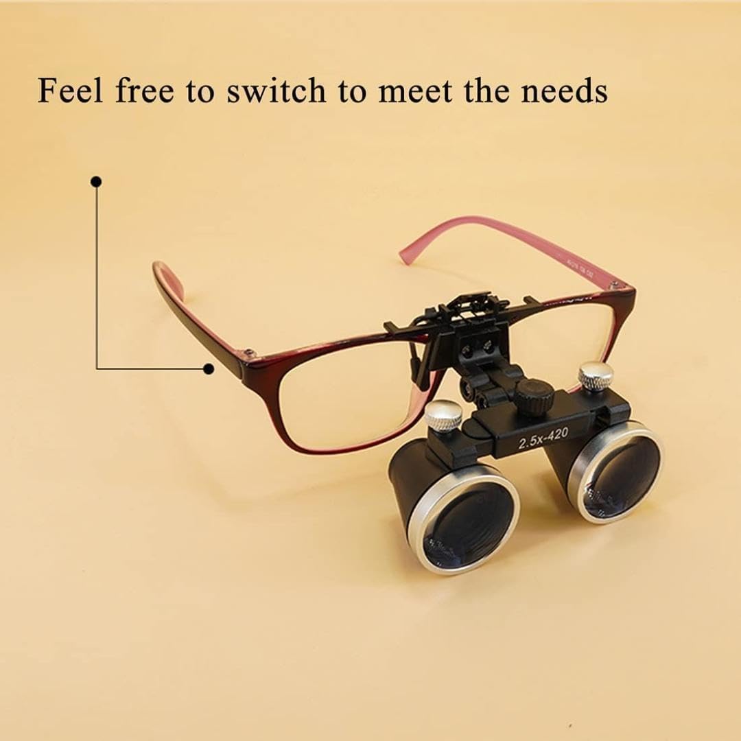 デンタル ルーペ 2.5倍 ブラック ライト付 歯科 拡大鏡 角度調整