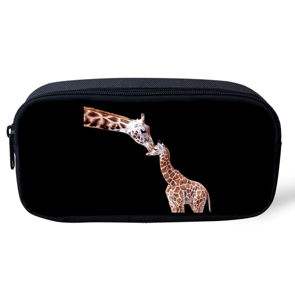 Belidome Cute Giraffe Pencil Case for Girls Boys Small Durable Pen Bag Pouch for School Office, Black — image 1