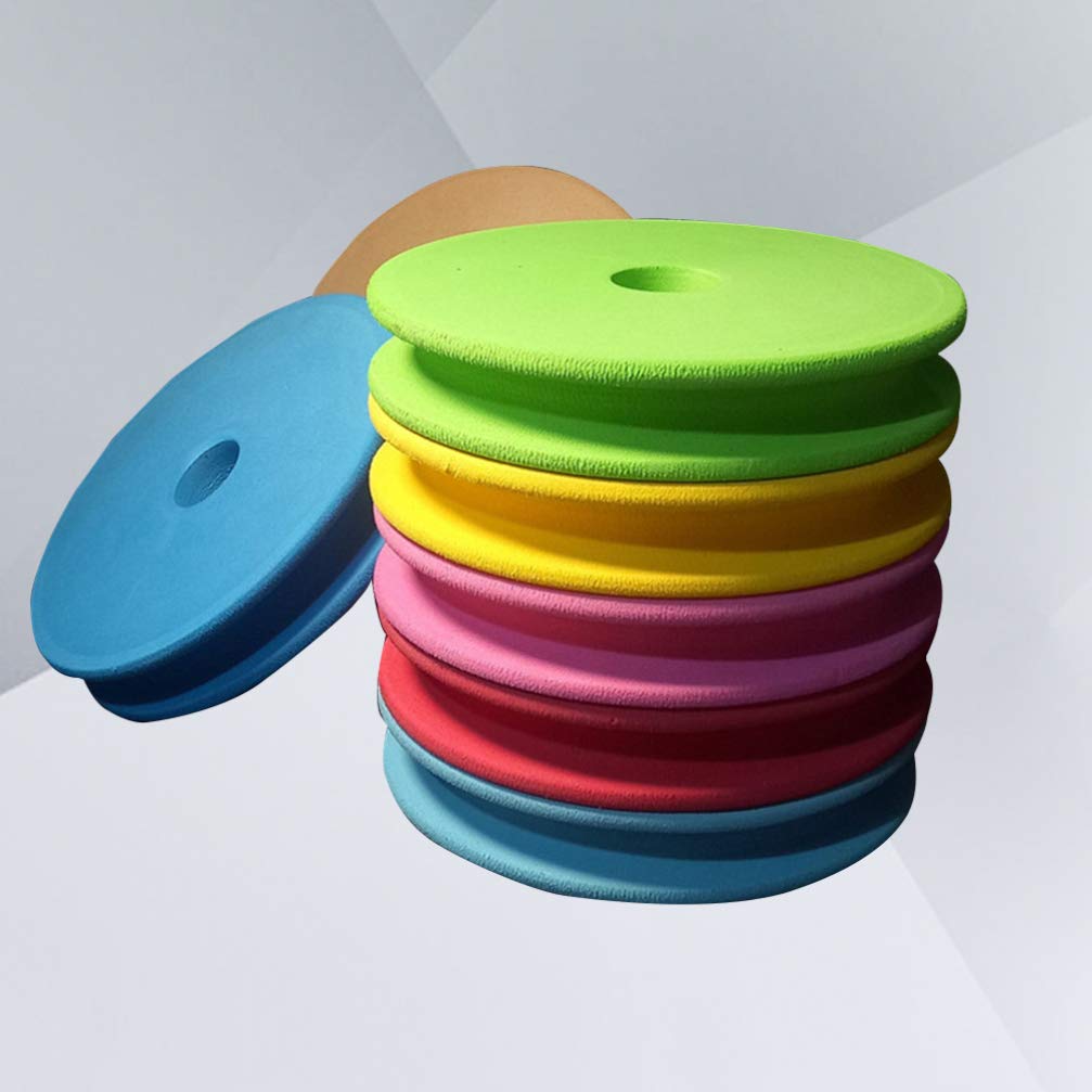 BESPORTBLE 10 carretes de línea de pesca carretes de espuma de pesca placas de bobina circulares de pesca Snell Leader Rigs (color aleatorio)