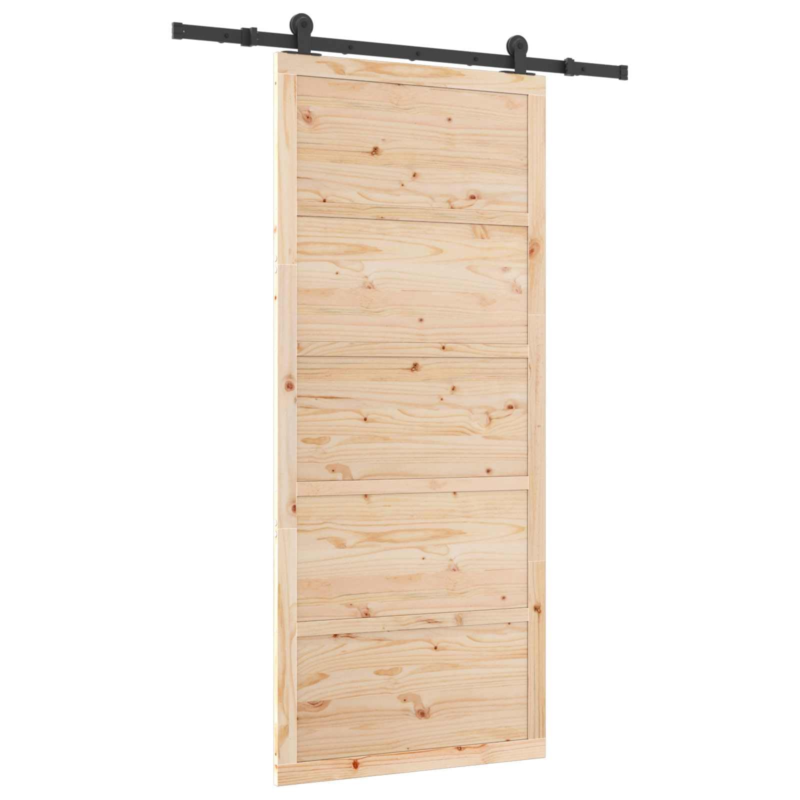 Puerta corredera de madera maciza de pino natural, 80 x 208