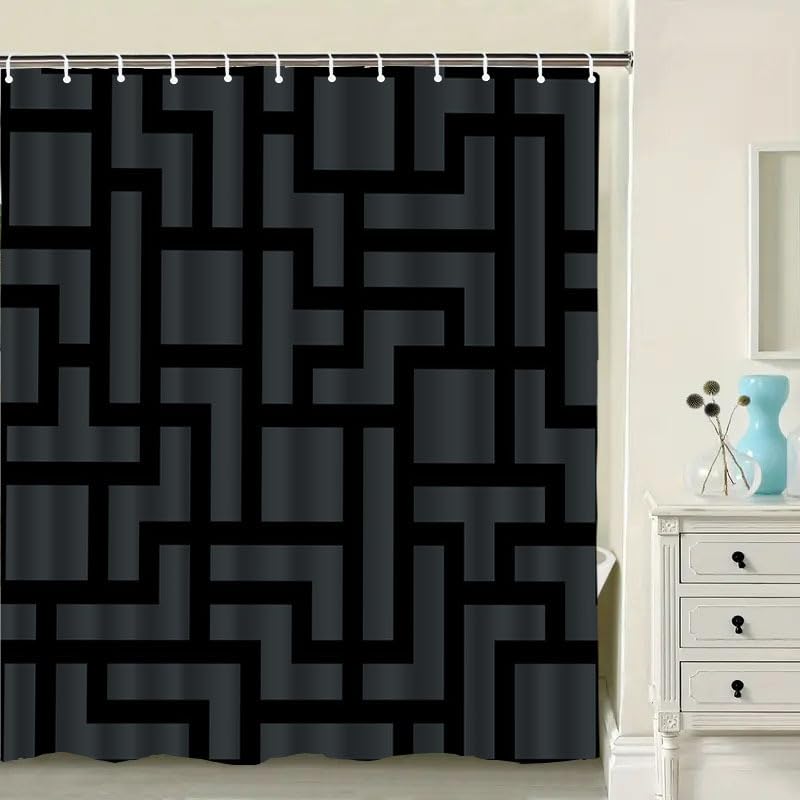 Rideau de douche moderne pour optimiser une petite salle d'eau avec style minimaliste