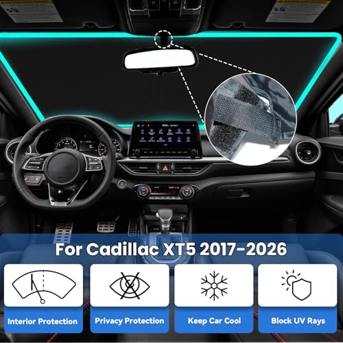 Image of Car Front Windshield Sun Shade for XT5 2017-2023, Car Window SunShades Shield Cover Visor Protector with 240T Reflective Fabric UV & Sun Heat Protection Accessories