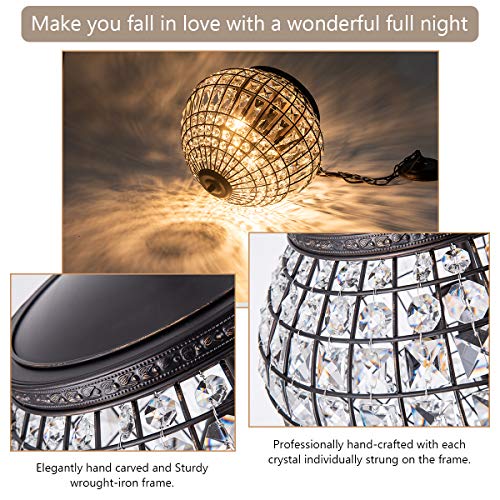 YIFI Vintage K9 Crystals Chandelier Classic Pendant Light Fixture for Living Room Entry Dining Room Staircase, Globe - Image 6