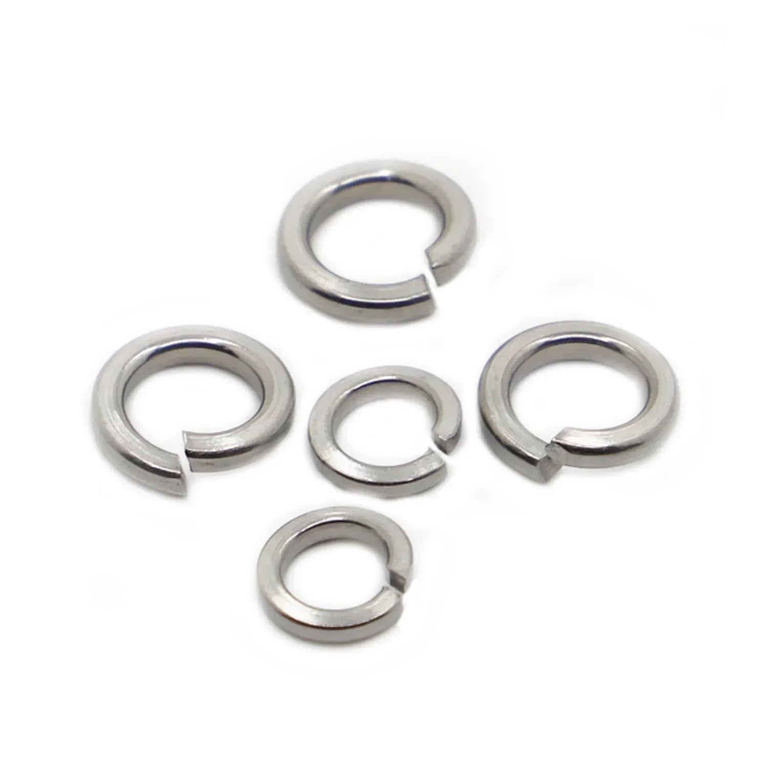 Federringe aus Edelstahl 304, elastische Dichtung, Geteilte Unterlegscheibe, M1,6–M24, 2–100 Stück