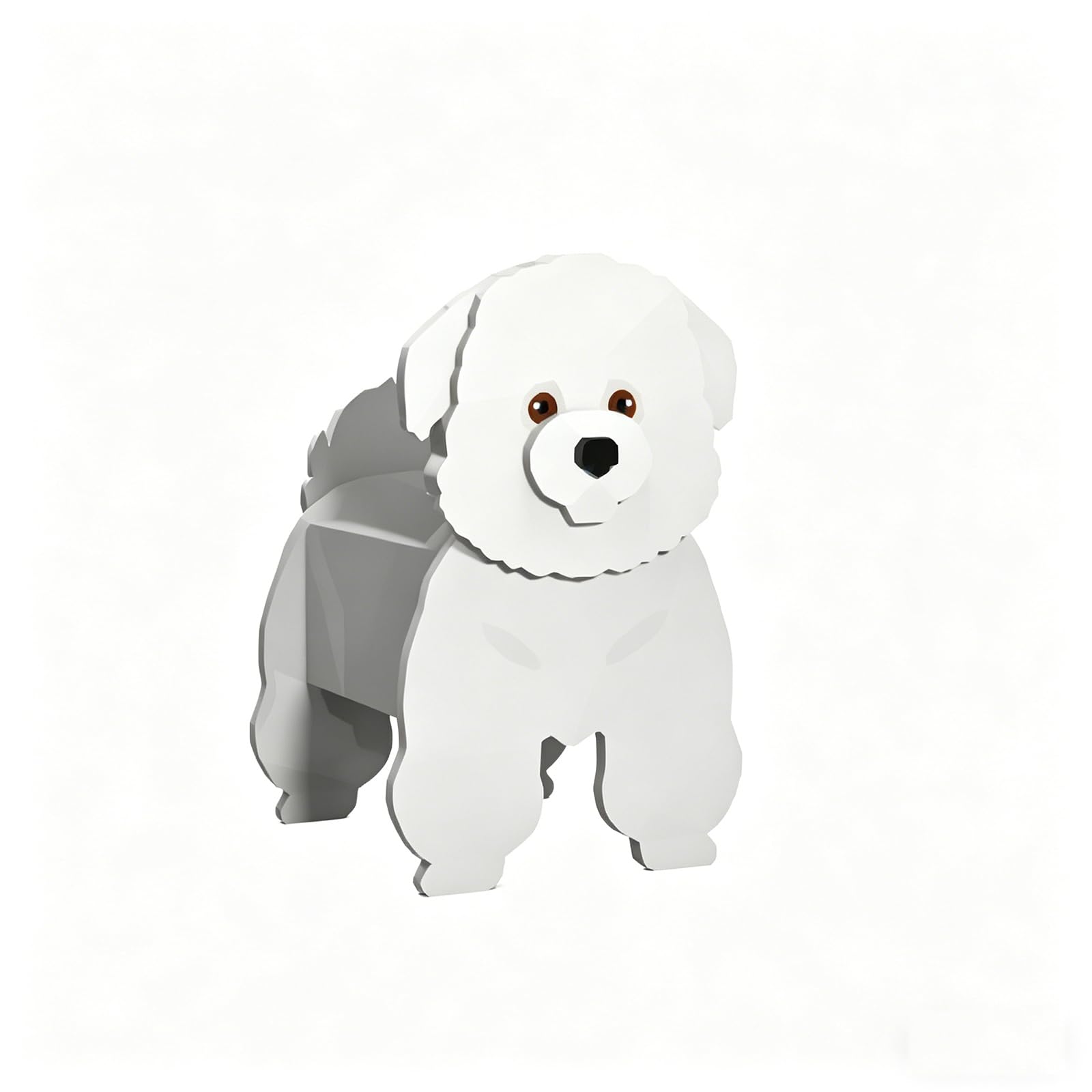 Laamiasm PVC Dog Shape Planter for Bichon Frise – Waterproof – Perfect for Balcony, Office Desk, Garden, Patio, Windowsill