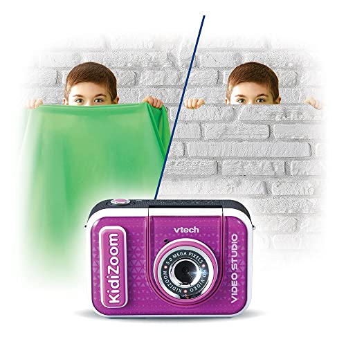 VTech - KidiZoom Vidéo Studio HD Violet, Appareil Photo Numérique Enfant, Photo, Selfie, Vidéo HD, Écran Couleur avec Trépied et Fond Vert, Cadeau Enfant de 5 Ans à 12 Ans - Contenu en Français – vue 7