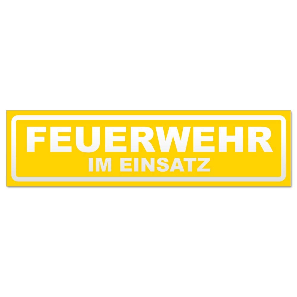 Kiwistar Magnetschild ‚Feuerwehr Im Einsatz‘ (gelb, Reflektierend) – Wiederverwendbares Warnschild Für Auto & Mehr