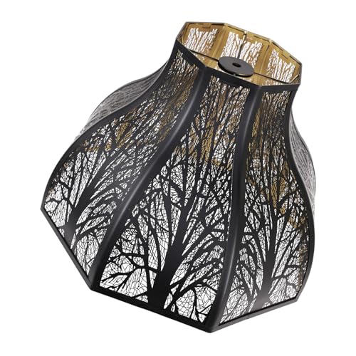 SWAIFDEE 8-Petal Lotus Etched Forest Metal Lamp Shades Vintage Tree Shadows - image 1