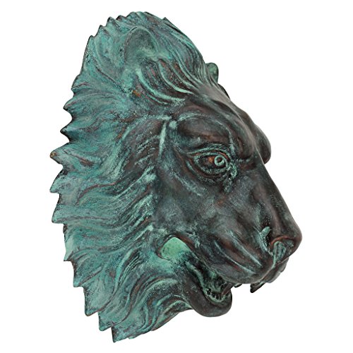 Design Toscano Mp61038 Florentine Lion Head Spouting Bronze Garden Wall Sculpture, Two Tone Bronze & Verdigris #TOP4