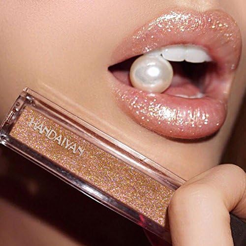 Amazon Gold Silver Glitter Lipstick Waterproof Lips Gloss Liquid