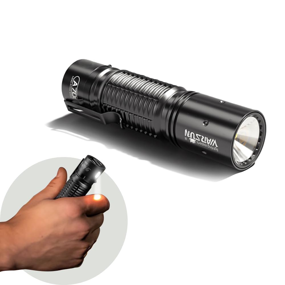 WARSUN A700 Mini Portable LED Flashlight, 200 Meters Strong Beam Distance, with Clip, for Exploration, Hiking, Night Walks.