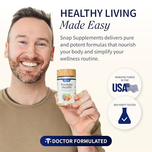 Image of Snap Supplements Prostate Health Supplement with Saw Palmetto for Men, DHT Blocker - Helps Support Male Urinary Tract and Prostate for Mens Health, 90 Vegetarian Capsules (30 Servings, 1 Month Supply)