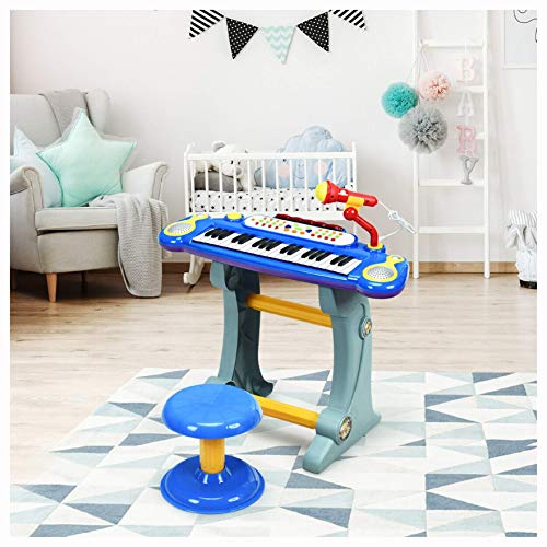 HomyDelight Musical Keyboard, 37 Key Electronic Keyboard Kids Toy Piano, Blue