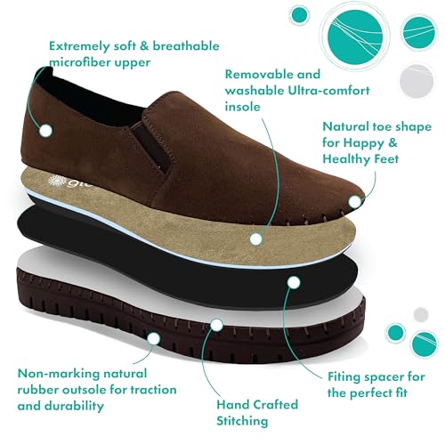Glolily Elle Slip-On Women's Comfort Sneakers - Orthotic Lightweight & Flexible Walking Shoes with Arch Support, Comfortable Casual Fashion Shoes for Women3