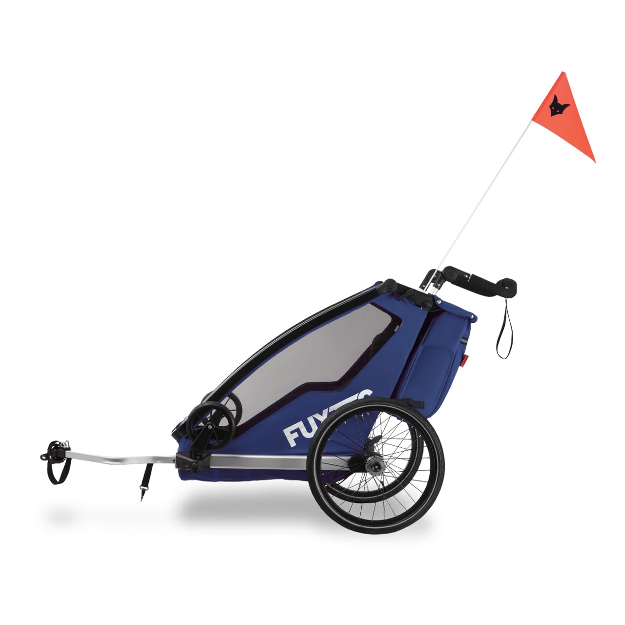 Fuxtec Remorque à Vélo Sport Cruiser Convertible 2 en 1 Aluminium pour 1 Ou 2 Enfants Poussette Pliable et Appuie tête en Option