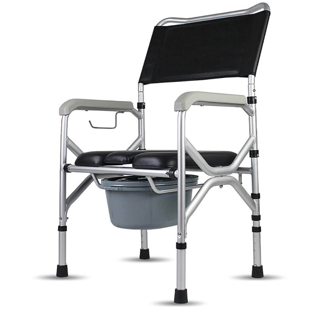 Lattice Bedside Commodes Commode Chair for Toilet with Arm, Portable Folding Adjustable Height Bidet Shower Bath Chair for Elder Disabled People Pregnant Women