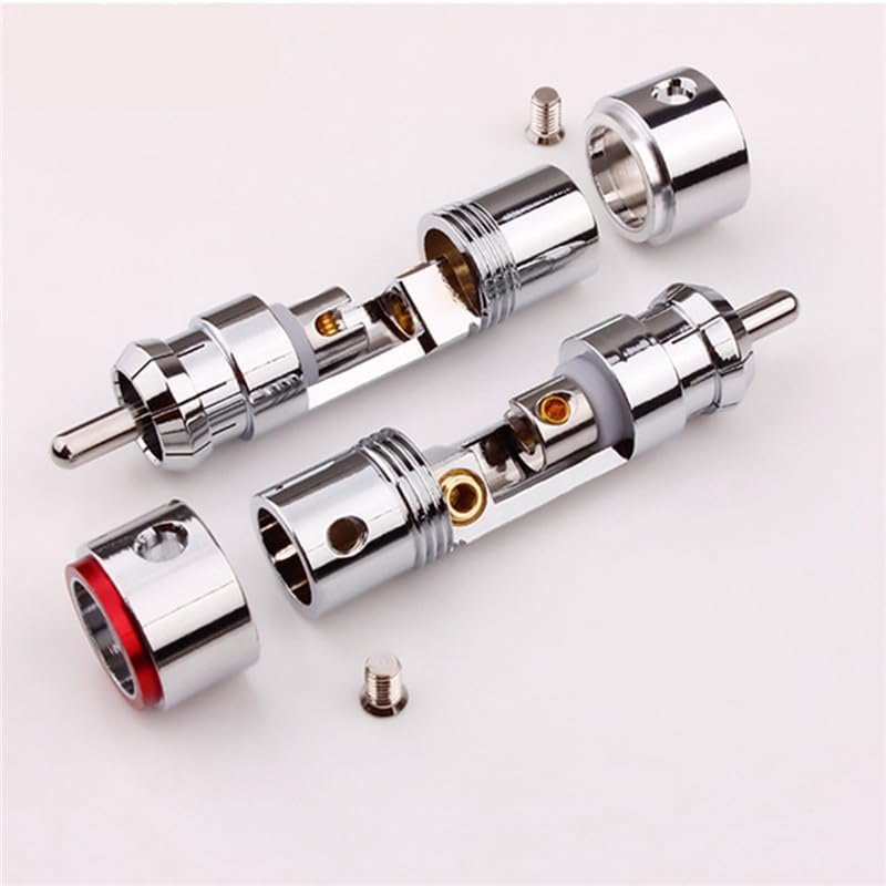 złącza RCA Pozłacane złącza audio do kabli wzmacniaczy terminali głośników elektronicznych z włókna węglowego (rozmiar: 20 szt., kolor: Half Red Silver)