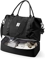 Vista 1 de Bolsa de viaje para mujer, bolsa deportiva para gimnasio, H-Negro