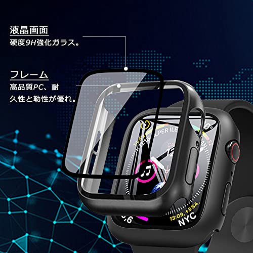 TEMEDO 対応 アップルウォッチ カバー 40mm Apple Watch SE3/SE2/SE/6/5/4 ケース ガラスフィルム 一体型 高感度タッチ キズ防止 PC素材 全面保護 二重構造 高耐久 高透過率 装着簡单(クリア)