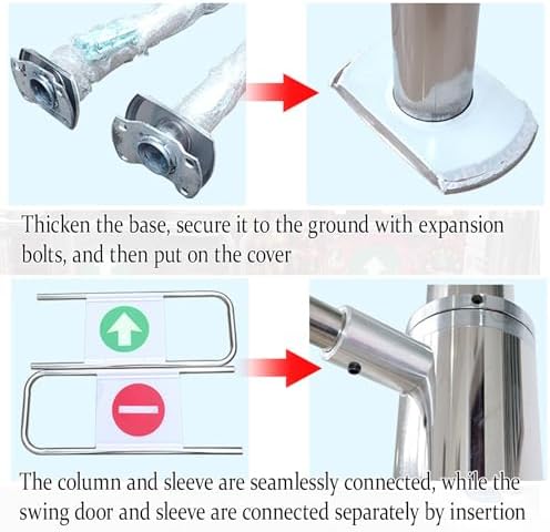 Automatic Stainless Steel Entrance Gate - One-Way Swing Door for Parks, Stores, Libraries - Safe and Secure Access (120 x 100 cm / 47.2" x 39.4")