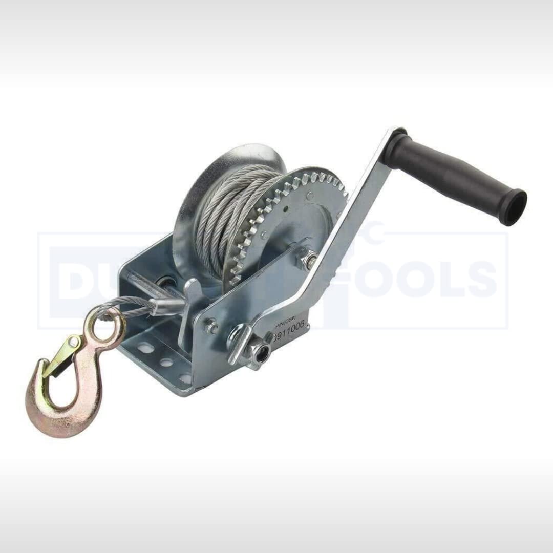Cabestrante manual de 20 m, resistente de 1200 libras, gancho manual para barco, ATV, remolque, cabrestante resistente para remolque, alambre largo, polipasto de alambre duradero