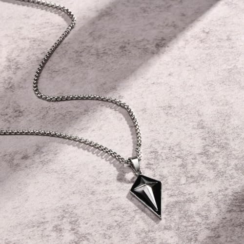 Collier pour hommes pendentif géométrique à 4 branches double couche collier imperméable