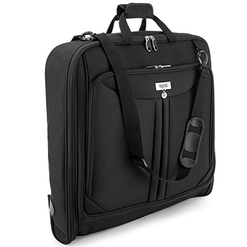 Bagazzi Garment Bags Suit Travel Bag on Garment Bags for Travel and Business Trips with Shoulder Strap, Garment Bag in Hook Multiple Pockets 40 Suit Bag