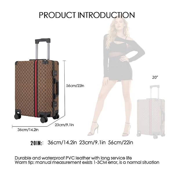 VH&GRED Carry On Luggage for Women, Vintage Suitcase with Spinner Wheels by VH&GRED - Used condition - Image 4