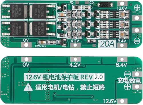 GTIWUNG 12 Stück Lithium Battery Protection Board Module, 20A 18650 Charge Module, 3S 20A 12.6V BMS Li-ion Lithium Battery Protection Board, 18650 Schutzplatine, Anti-Überladung/Überentladung