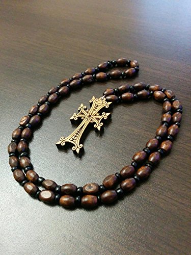 Armenian Cross, Christian Cross, Wooden Necklace, Eternity Symbol, Pendant