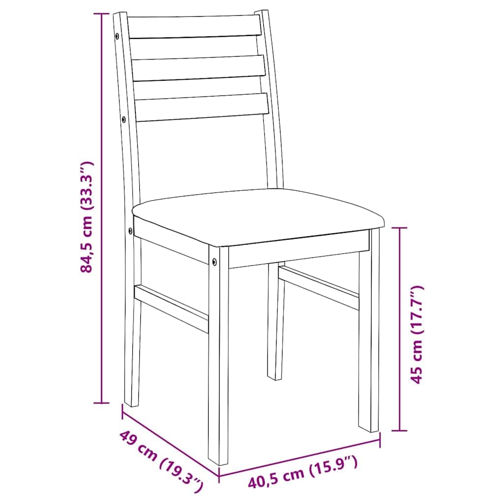vidaXL Sillas de Comedor con Cojines 2uds Madera Maciza Blanco Caucho, Silla de Comedor, Silla de Cocina, Asiento de Comedor, Silla