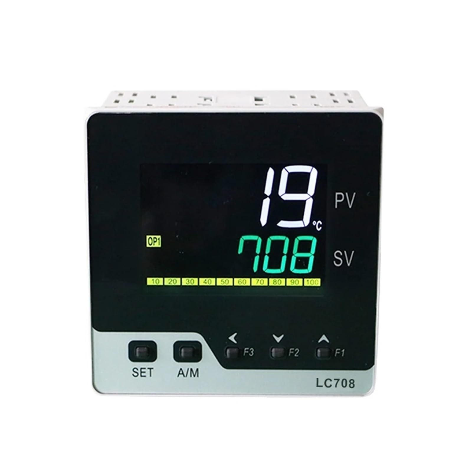 Controlador de temperatura digital PID con pantalla LCD y entrada TC/RTD 72 x mm, temporizador, SSR, relé, salida 4-20 mA 0-10 V(Relay Output 2alarms)