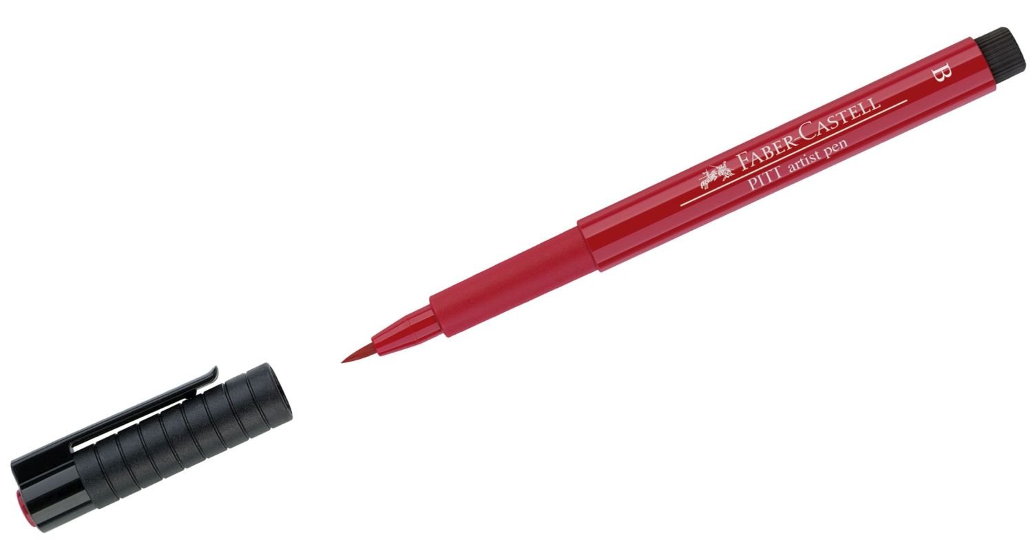 Faber-Castell Pitt Artist Brush Pen India Ink Deep Scarlet Red Drawing