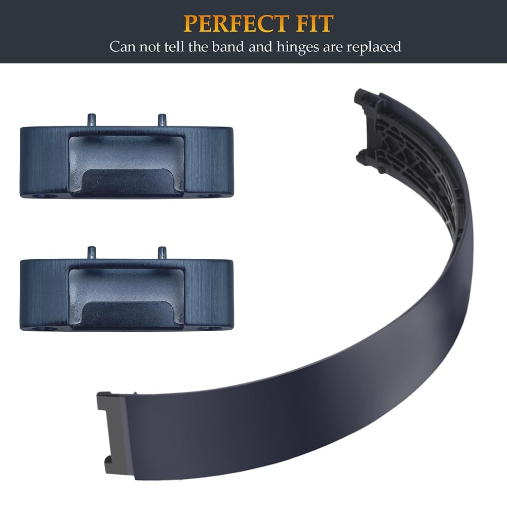 Beat Studio Pro - Fascia di ricambio e cerniera uguali alla fascia ad arco OEM + kit di riparazione con cerniere, parti compatibili con cuffie Beats by Dre Studio Pro (A2924) e Studio 3 (A1914) (blu