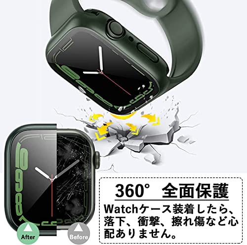 AMAPC for Apple Watch ケース 41mm 40mm 対応 と互換性があり 数秒で Ultra シリーズの外観に変換できます 360度全面防水 バンド 水泳・スポーツ専用 ガラスフィルム 一体型 apple watch 用 カバー 360フルボディ防水 アップルウォッチ ケース Series9/8/7 41mm対応 チタンゴールド