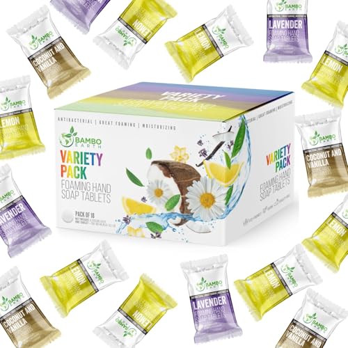 18 Pack Natural Foaming Hand Soap Tablets - Soft Moisturizing