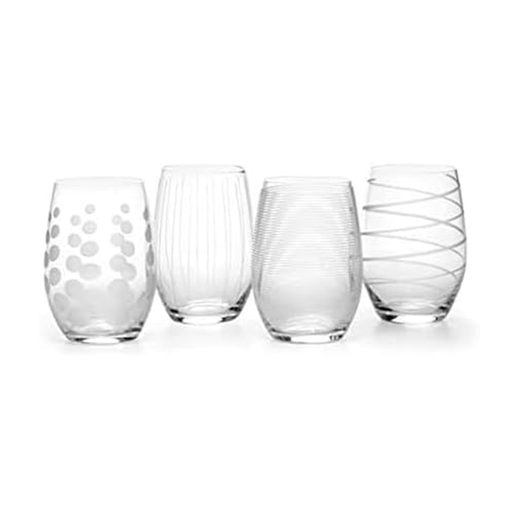 Mikasa Cheers Stemless Wine Glass, 17-Ounce, Set of 4