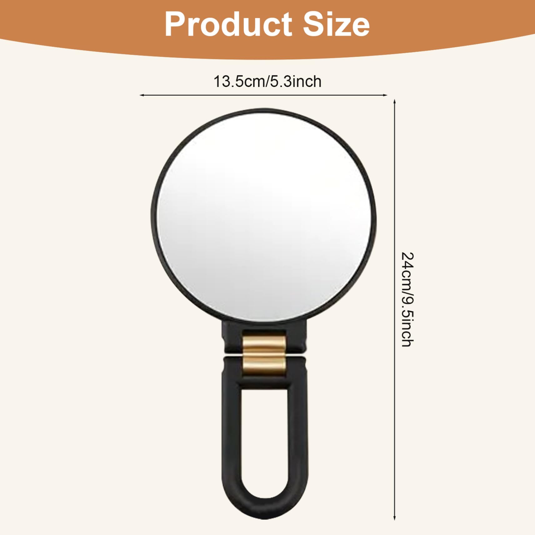 Specchio Ingranditore 50X A Doppia Faccia – Con Maniglia Regolabile 360° – Portatile, Da Parete O Da Tavolo – Bianco, Per Trucco E Cura Della Pelle