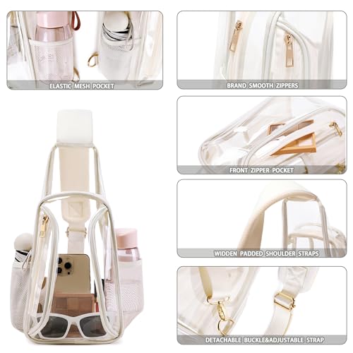 Caoroky knight clear bag for stadium events approved crossbody bags transparent TPU sling shoulder purse casual chest pack heavy duty clear backpack for men women-Off White4