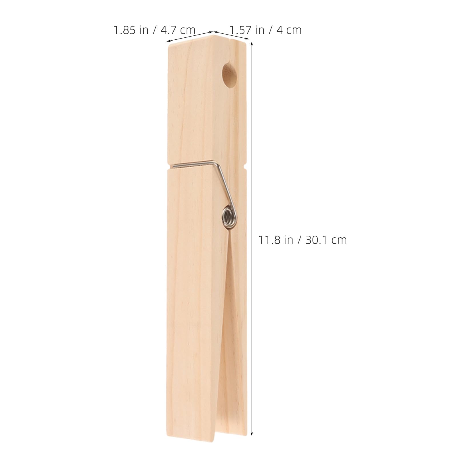 3 mollette grandi per bucato: mollette in legno - resistenti per esterni, clip per appendere vestiti, borse, foto, immagini, opere d'arte, artigianato, 30x5x4 cm