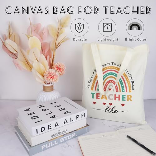 Teacher Appreciation Gifts, 8 PCS Teacher Christmas Gifts Bulk for Women Men Includes 20 oz Tumbler Straw Brush Tote Bag Socks Keychain Thanks Card Gift Box, Perfect Teacher Gifts Set from Student - Image 4