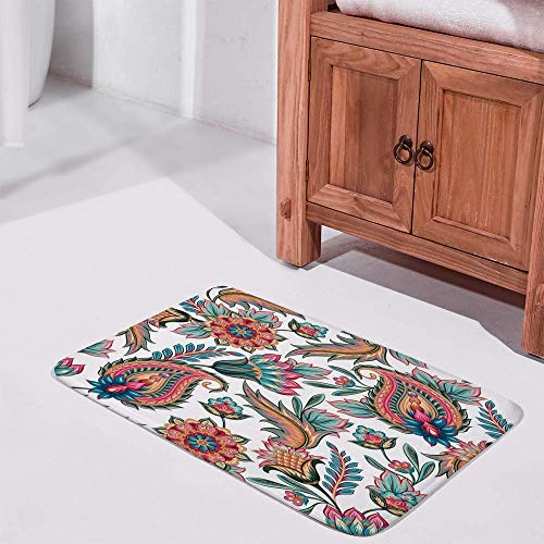 Tapis de salle de bain absorbant et antidérapant lavable en machine style rétro - 3