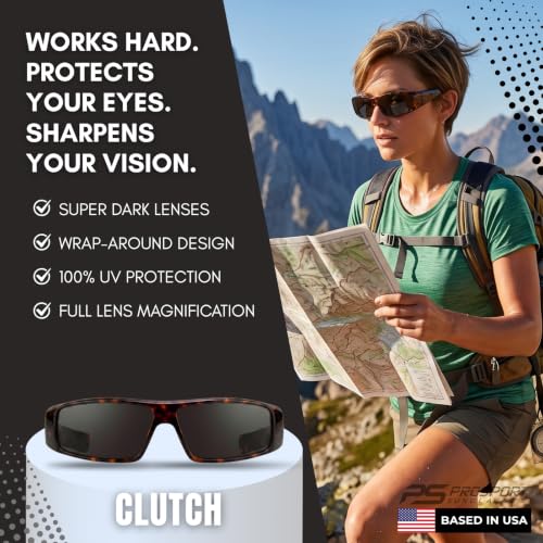 Image of proSPORT FULL LENS READING Sunglasses Wrap Around Sun Readers Rectangular Men Large Fit +100 to - NOT BIFOCAL
